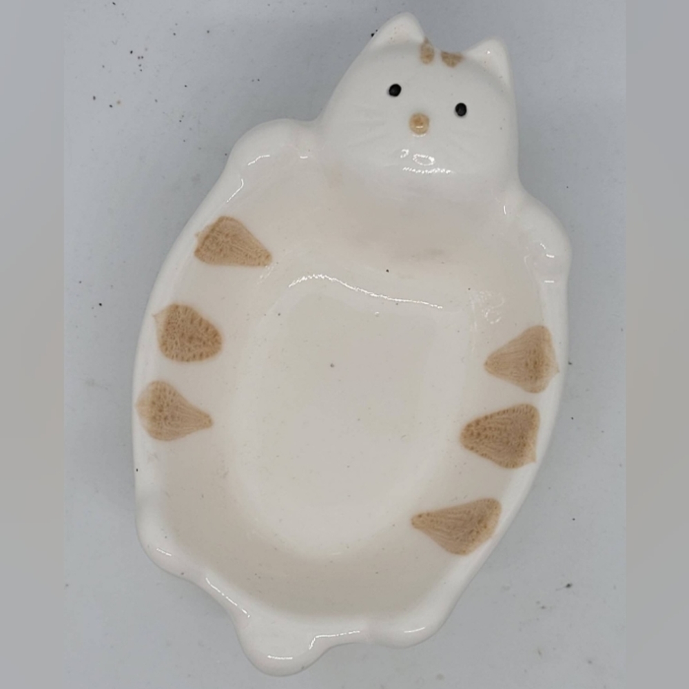 Vintage, kotobuki, gum dish, trinket dish, kotobuki cat, good luck cat, Japan